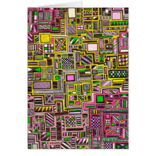 Roze en gele geometrische vormen pop punk kunst