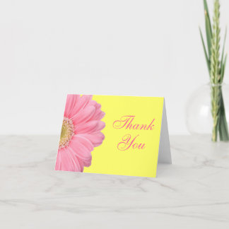 Roze en Gele Gerber Daisy Thank You Cards Bedankkaart