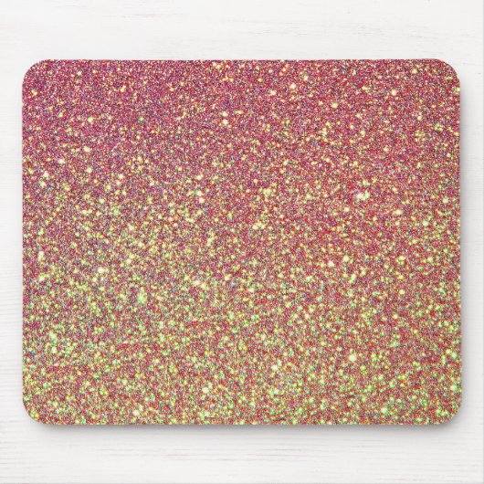 Roze en gele glitter muismat (Voorkant)