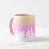 Roze en Gele Gradiënt Druppelen Mok (Voorkant links)