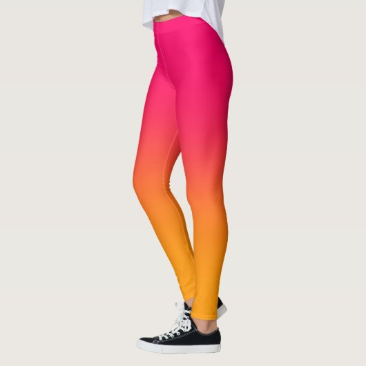 Roze en gele gradiënt leggings (Links)