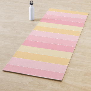 Roze en gele kleuren Fitness Sport Sjabloon Yogamat
