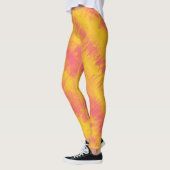 Roze en gele kleurstof leggings (Links)