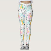 Roze en gele lammeren met hart leggings (Voorkant)