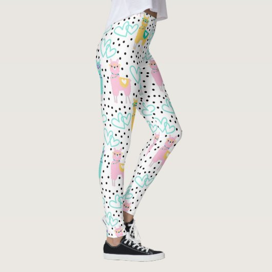 Roze en gele lammeren met hart leggings (Rechts)