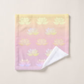 Roze en gele Lotus Fade Bad Handdoek (Wasdoekje)