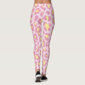 Roze en gele luipaard print leggings (Achterkant)
