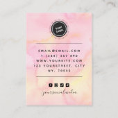 Roze en gele, marmer aangepaste Logo beeldscherm Visitekaartje (Achterkant)