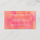 Roze en gele moderne Waterverven op papier Visitekaartje (Achterkant)