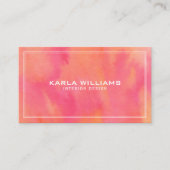 Roze en gele moderne Waterverven op papier Visitekaartje (Voorkant)