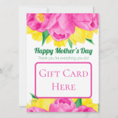 Roze en gele Moederdag Gift Kaart Houder (Voorkant)
