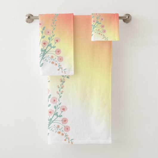 Roze en gele ombre bad handdoek (Insitu)