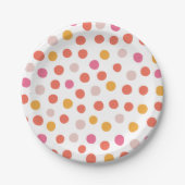 Roze en gele polka punts papier bord (Voorkant)