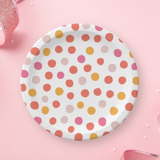 Roze en gele polka punts papier bord
