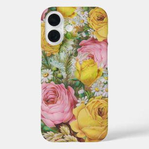 Roze en gele roze kleur iPhone 16 hoesje