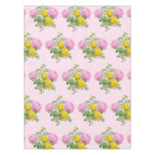Roze en gele rozen Floral Tafelkleed (Voorkant)