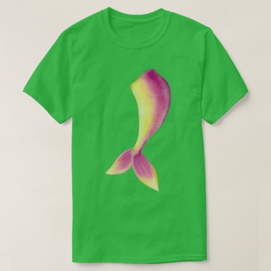 Roze en gele staartvin t-shirt (Design voorkant)