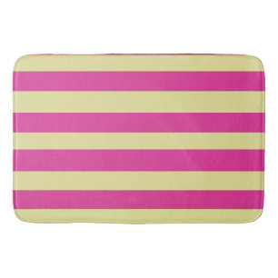 Roze en gele strepen badmat