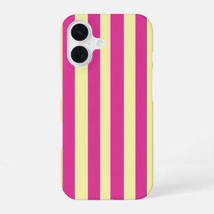 Roze en gele strepen iPhone 16 hoesje