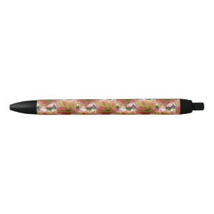 Roze en gele Tulip Zwarte Inkt Pen