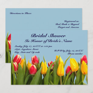 Roze en gele Tulpen Bridal Shower Invitation Kaart