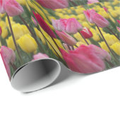 Roze en gele Tulpen Cadeaupapier (Rol Hoek)