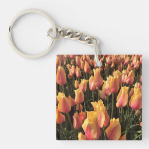 roze en gele tulpen sleutelhanger