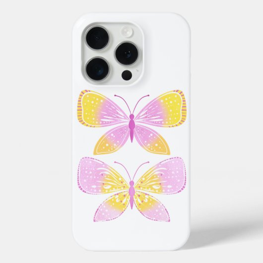 Roze en Gele Vlinders Case-Mate iPhone Case (Achterkant)