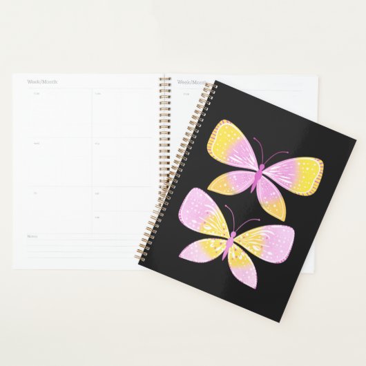 Roze en gele vlinders planner (Display)
