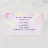 Roze en gele Waterverf bloemen met vlinder Visitekaartje (Achterkant)