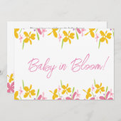Roze en gele wilde bloem Baby in Bloom Kaart (Voorkant / Achterkant)