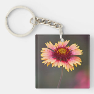 Roze en gele woestijn sleutelhanger