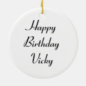 Roze en gele zonnias Aangepaste verjaardag Keramisch Ornament (Achterkant)