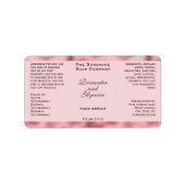 Roze en Geweven Roze Folie Cosmetica Dropper Fles Etiket (Voorkant)