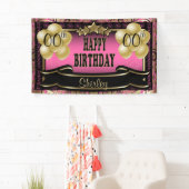 Roze en Gold Abstract Happy 00th Birthday Spandoek (Insitu)