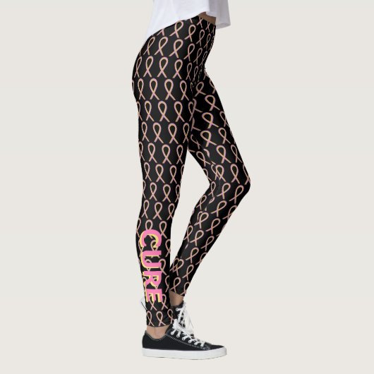Roze en Gold Awareness Ribbon Custom Leggings (Rechts)