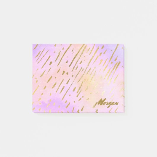 Roze en Gold Classy Post-it® Notes (Voorkant)