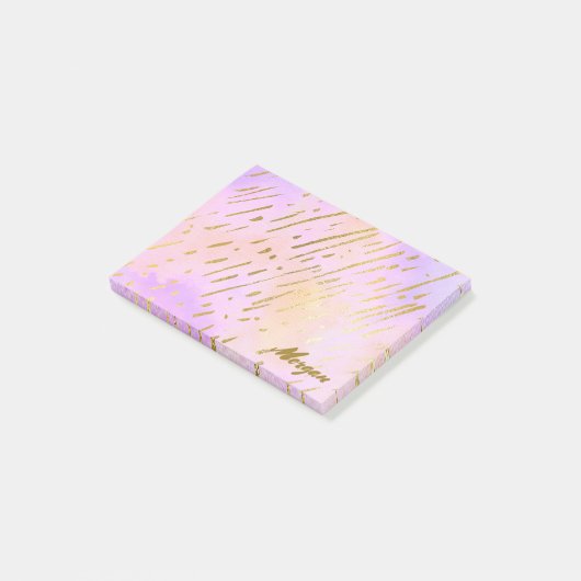 Roze en Gold Classy Post-it® Notes (Schuin)