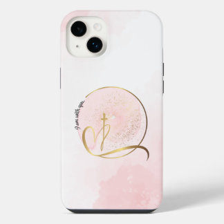 Roze en Gold Cross-Phone Case