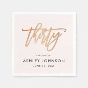 Roze en Gold Derty Script Typography Birthday Servet