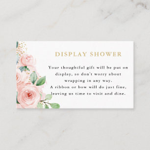 Roze en Gold Floral Display Shower-behuizing Visitekaartje