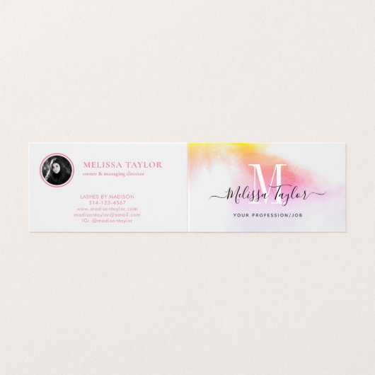Roze en Gold Folded Holographic Visitekaartjes (Buitenkant ongevouwen)