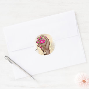 Roze en Gold Glam Chic Ronde Sticker