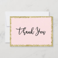 Roze en Gold Glitter Hartelijk dank