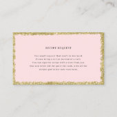 Roze en Gold Glitter Recipe Request Card Visitekaartje (Voorkant)