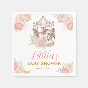 Roze en Gold Magische Carrouselpapier Napkin Servet