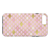 Roze en Gold Mermaid Scales Phone Case (Achterkant (Horizontaal))