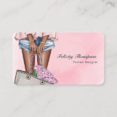 Roze en Gold Mode Designer QR Code Visitekaartje (Voorkant)