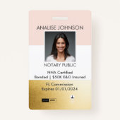 Roze en Gold Noteerbare Signing Agent, mobiele neu Badge (Voorkant)