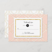 Roze en Gold RSVP Modern Trellis Lattice Pattern (Voorkant / Achterkant)